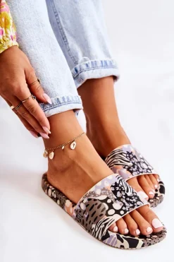 Clearance Gumowe Pachnące Klapki JJ285098 Czarno-Beżowe Damskie Klapki Sportowe|Klapki Damskie Klasyczne