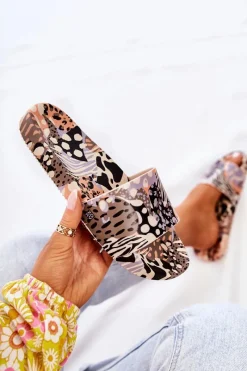 Clearance Gumowe Pachnące Klapki JJ285098 Czarno-Beżowe Damskie Klapki Sportowe|Klapki Damskie Klasyczne