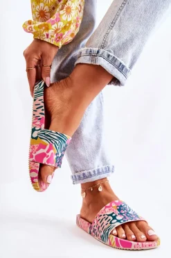 Sale ZAXY Gumowe Pachnące Klapki JJ285097 Różowo-Zielone