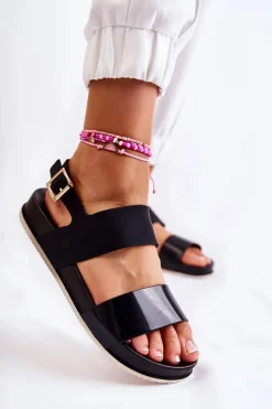 Sandały Płaskie><noscript><img width=