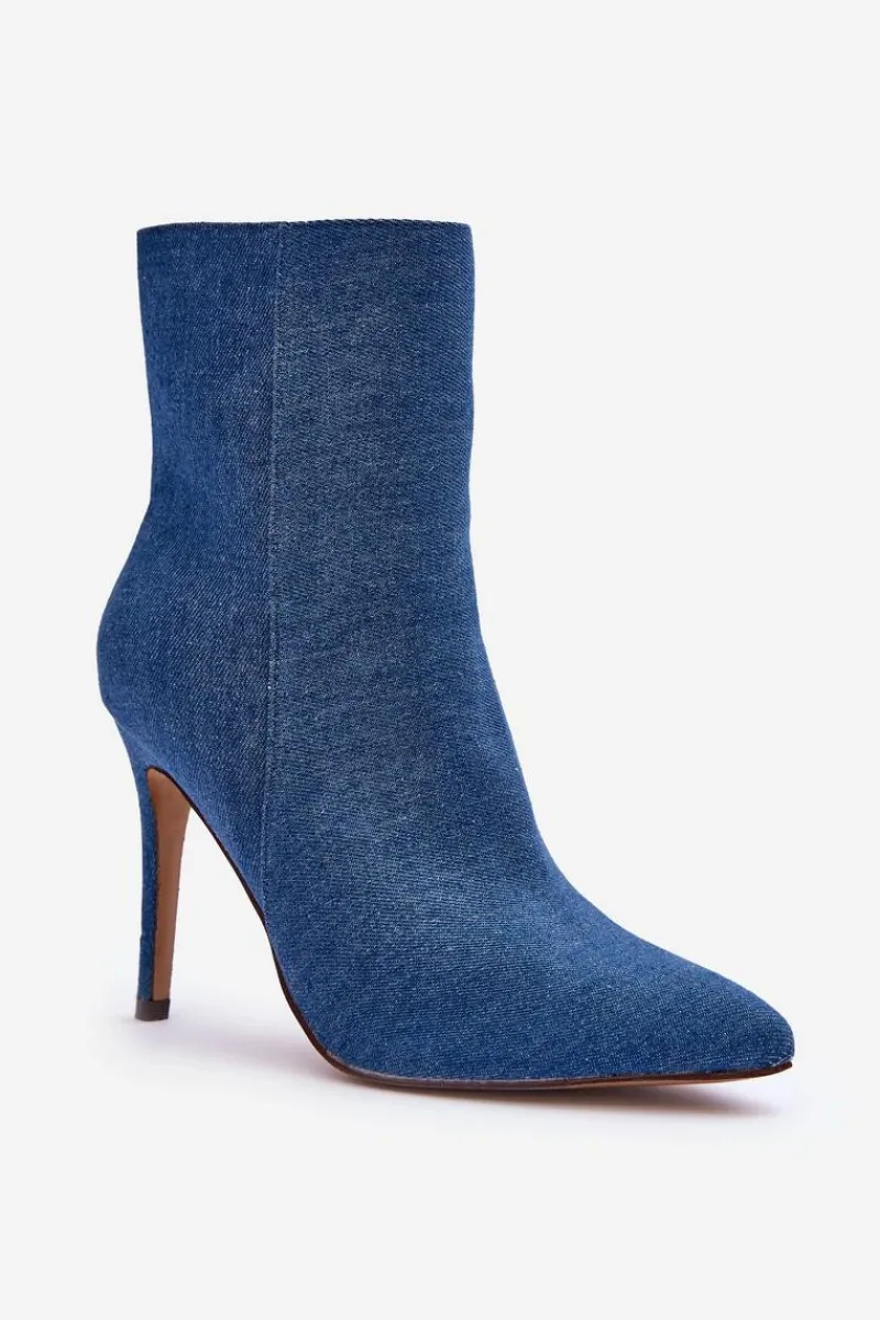 Sale Boto Jeansowe Botki Na Szpilce Niebieskie Eberpia