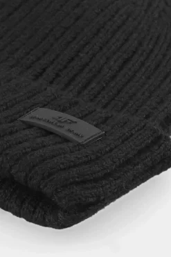 Outlet 4F Jednowarstwowa Czapka Męska Zimowa AW23ACAPM317-20S Czarna