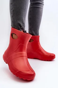Discount Boto Kalosze Damskie Wodoszczelne LEMIGO GARDEN 752 Czerwone