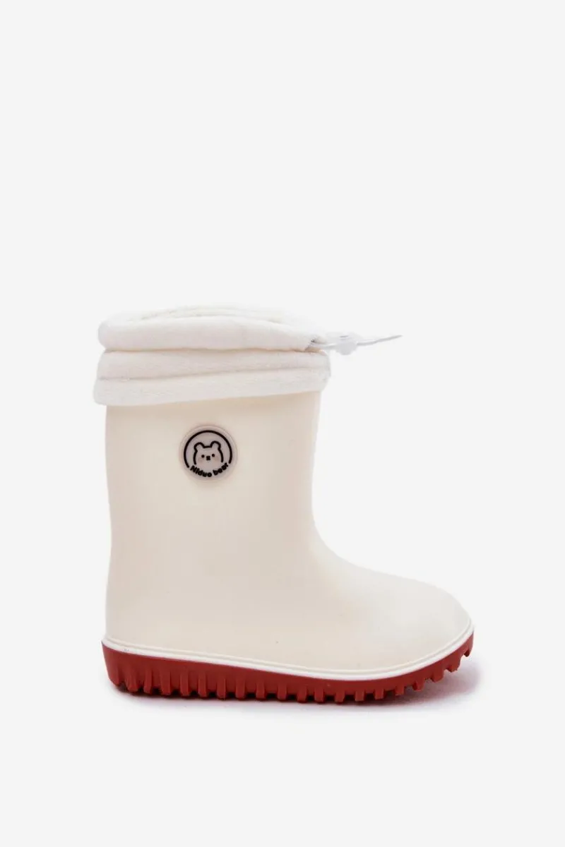 Clearance Kalosze Dziecięce Z Ocieplaczem Jasnobeżowe Odirisse Dzieci Dziewczęce