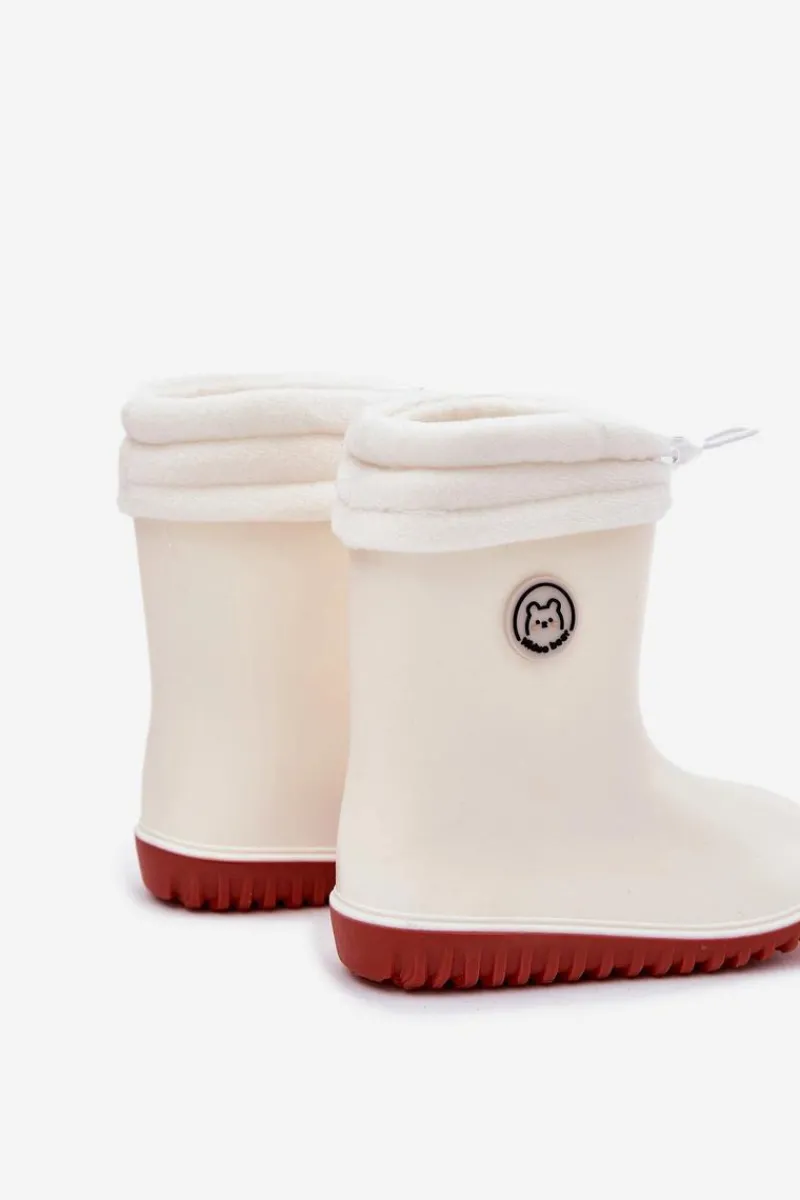 Clearance Kalosze Dziecięce Z Ocieplaczem Jasnobeżowe Odirisse Dzieci Dziewczęce