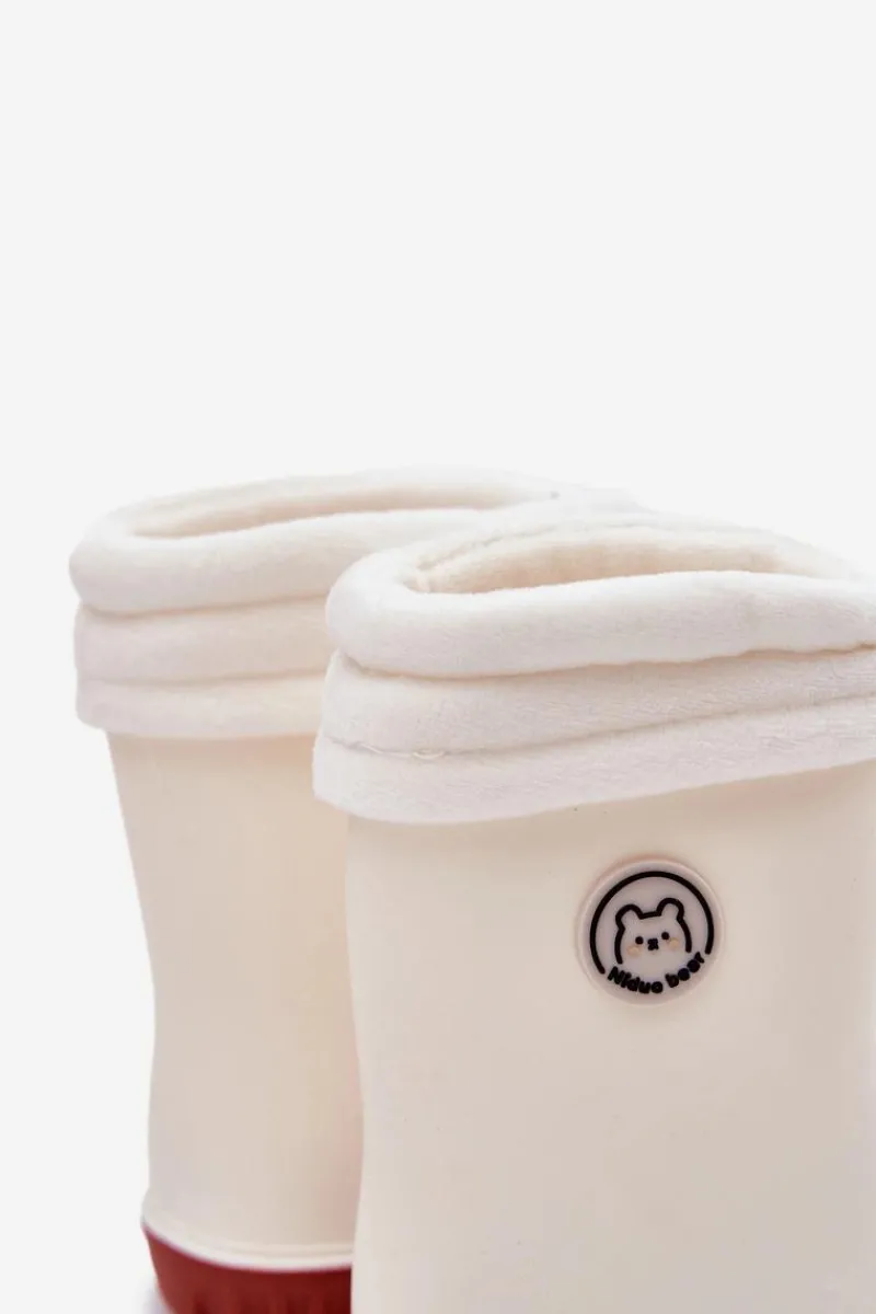 Clearance Kalosze Dziecięce Z Ocieplaczem Jasnobeżowe Odirisse Dzieci Dziewczęce