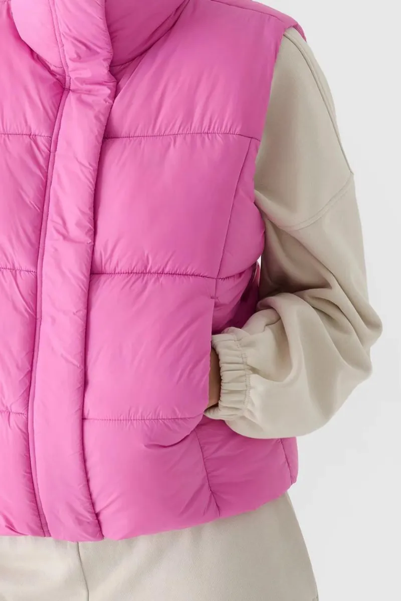 Online 4F Kamizelka Bezrękawnik Puchowy Z Wypełnieniem Syntetycznym WAW24TVJAF140-54S Różowa