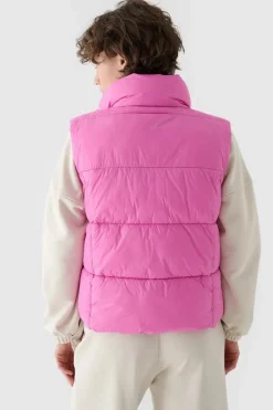 Online 4F Kamizelka Bezrękawnik Puchowy Z Wypełnieniem Syntetycznym WAW24TVJAF140-54S Różowa
