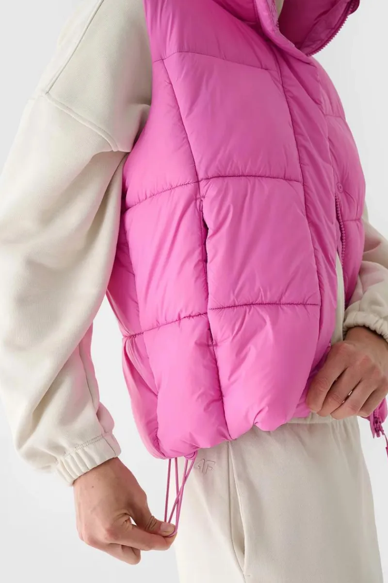 Online 4F Kamizelka Bezrękawnik Puchowy Z Wypełnieniem Syntetycznym WAW24TVJAF140-54S Różowa