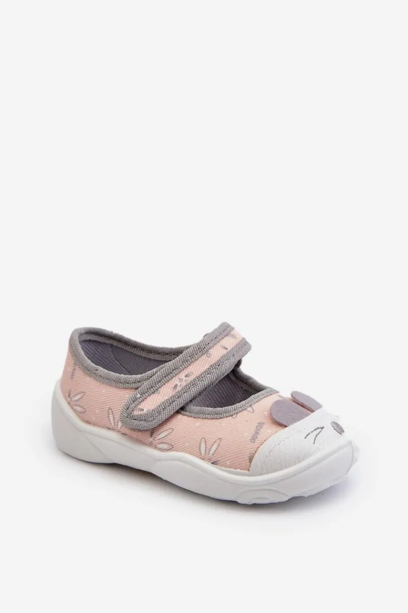 Sale BEFADO Kapcie Baleriny Królik 209P036 Brzoskwiniowe