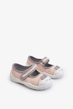 Sale BEFADO Kapcie Baleriny Królik 209P036 Brzoskwiniowe