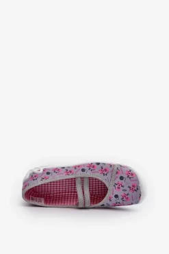 Dziewczęce|Balerinki Dziecięce></noscript>BEFADO Kapcie Baleriny Dla Dziewczynki W Kotki 116Y327 Szaro-Różowe