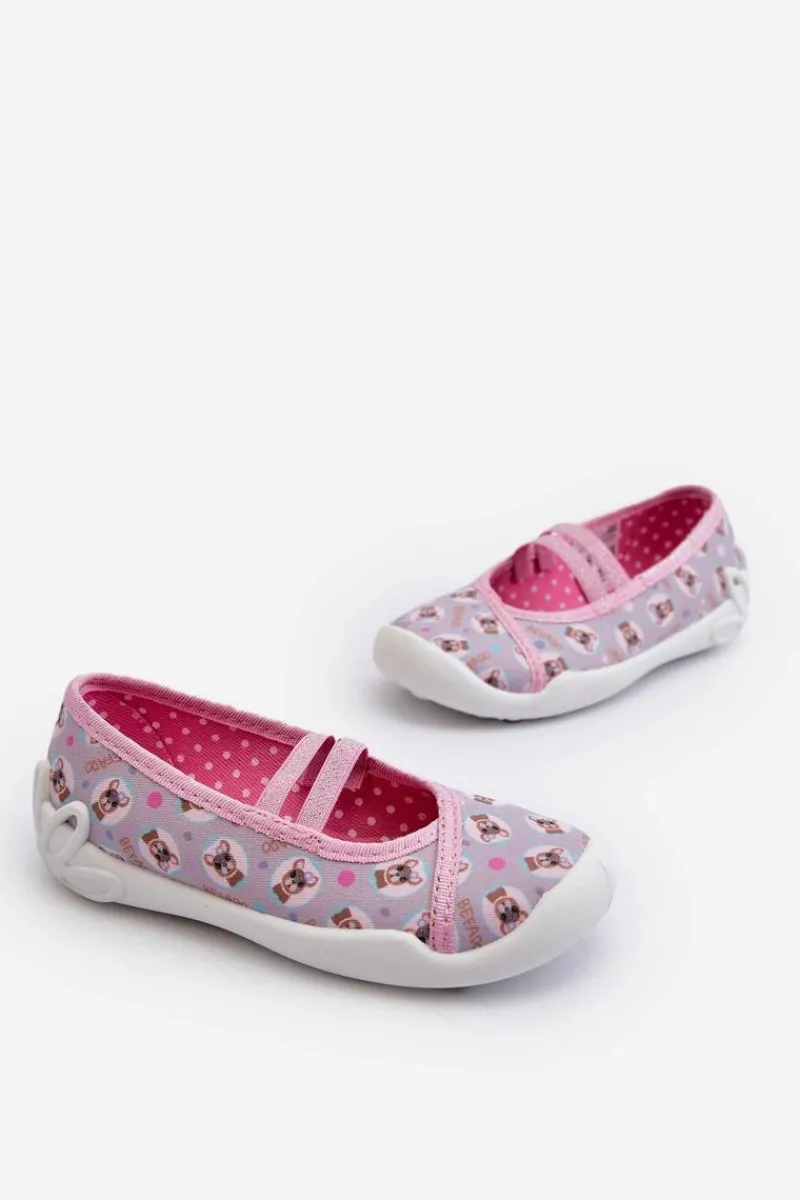 Dziewczęce|Back To School>BEFADO Kapcie Baleriny W Pieski 116Y325 Różowe Różowy