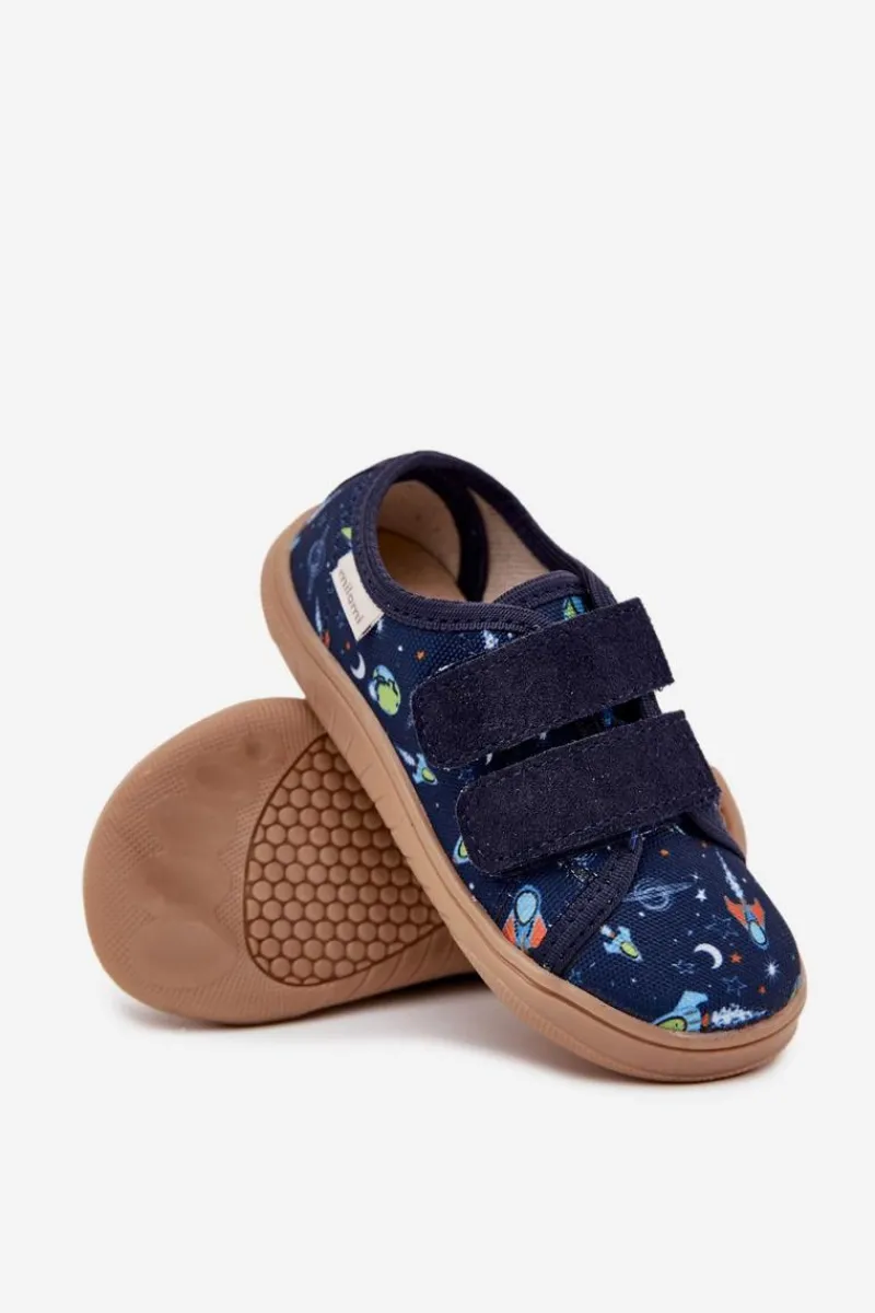 Chłopięce|Barefoot>Milami Kapcie Barefoot Chłopięce Kosmos Granatowe Saphira Niebieski