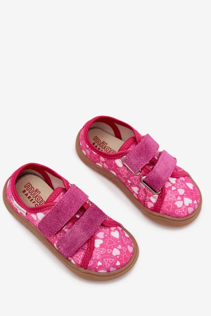 Hot Milami Kapcie Barefoot Dziewczęce W Serduszka Fuksja Saphira Różowy