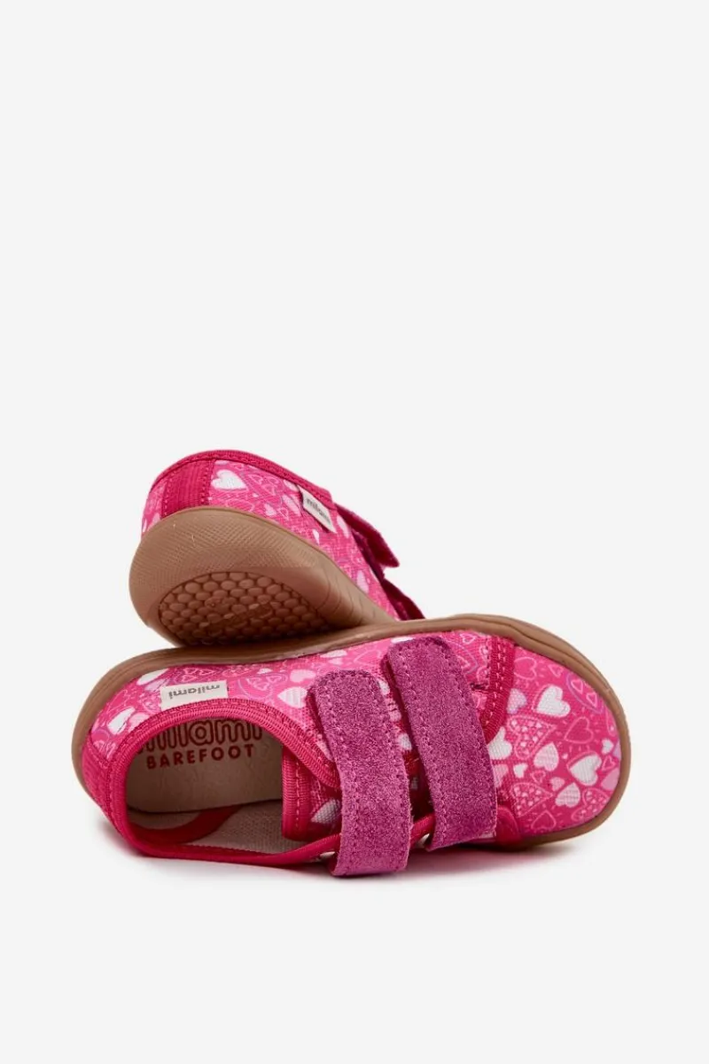 Hot Milami Kapcie Barefoot Dziewczęce W Serduszka Fuksja Saphira Różowy