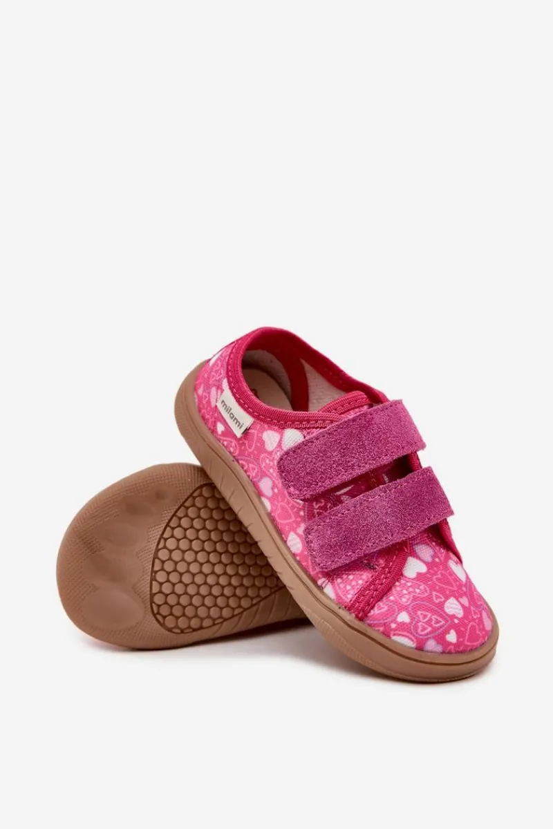 Hot Milami Kapcie Barefoot Dziewczęce W Serduszka Fuksja Saphira Różowy