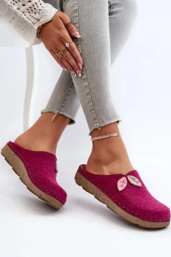 Best Kapcie Damskie Filcowe ED000013 Fuksja Damskie Kapcie Klasyczne|Klapki Damskie Klasyczne