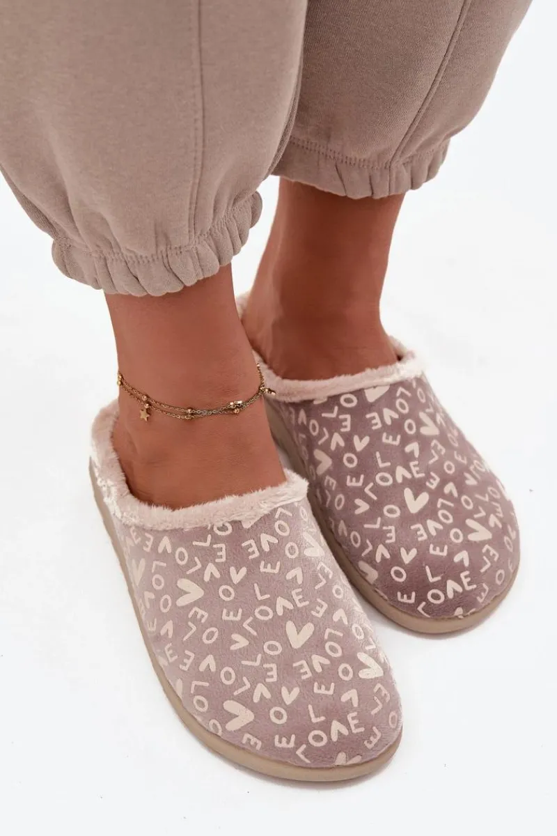 Kapcie Klasyczne|Klapki Damskie Klasyczne>INBLU Kapcie Damskie Love ET000032 Beżowe Beżowy
