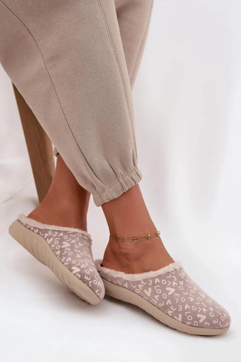 Kapcie Klasyczne|Klapki Damskie Klasyczne>INBLU Kapcie Damskie Love ET000032 Beżowe Beżowy