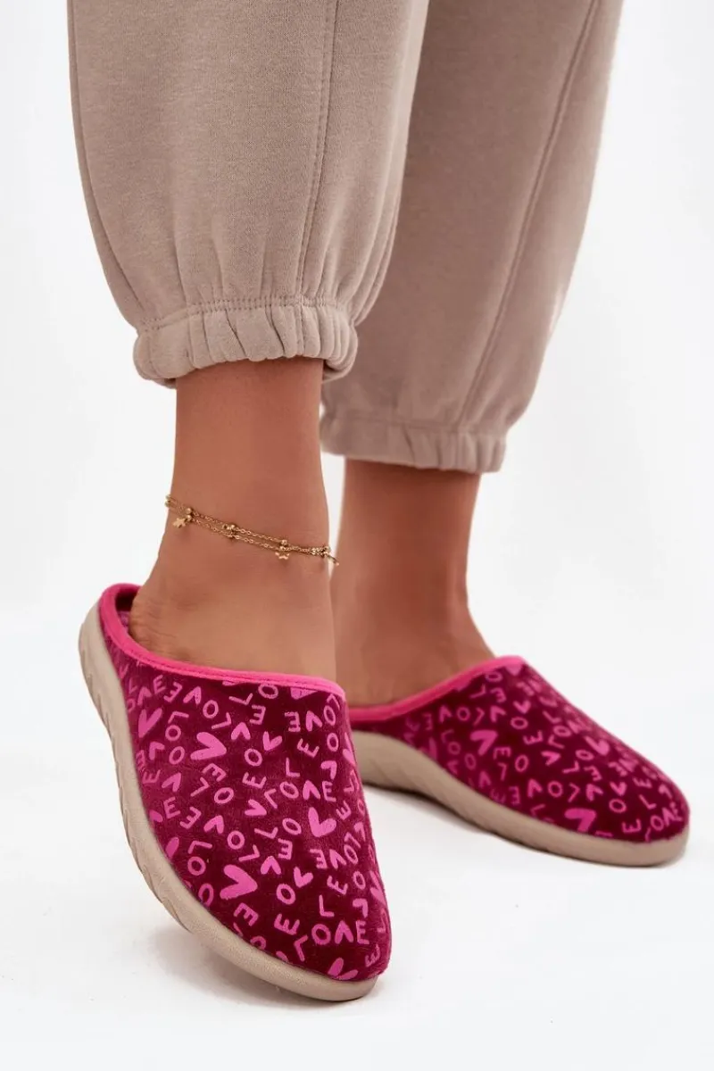 Online Kapcie Damskie Love ET000032 Różowe Damskie Kapcie Klasyczne|Klapki Damskie Klasyczne