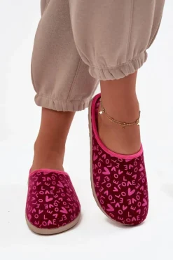 Online Kapcie Damskie Love ET000032 Różowe Damskie Kapcie Klasyczne|Klapki Damskie Klasyczne