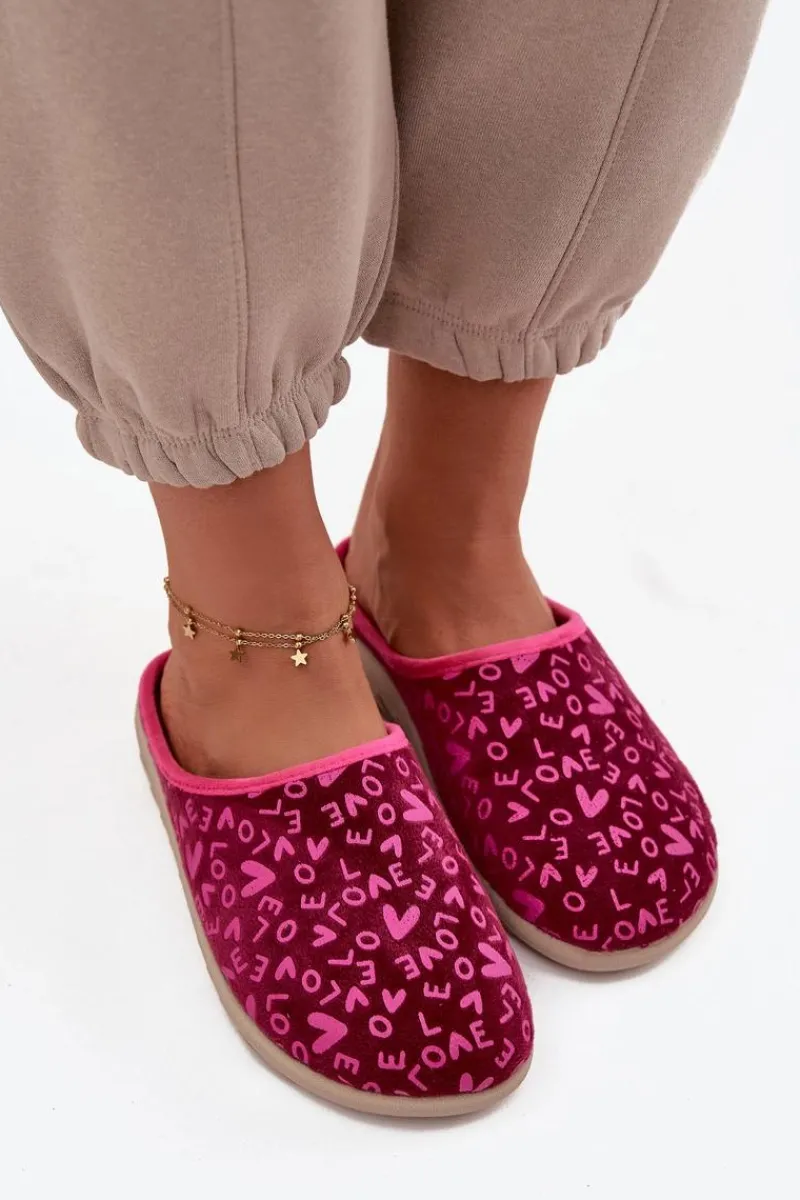 Online Kapcie Damskie Love ET000032 Różowe Damskie Kapcie Klasyczne|Klapki Damskie Klasyczne