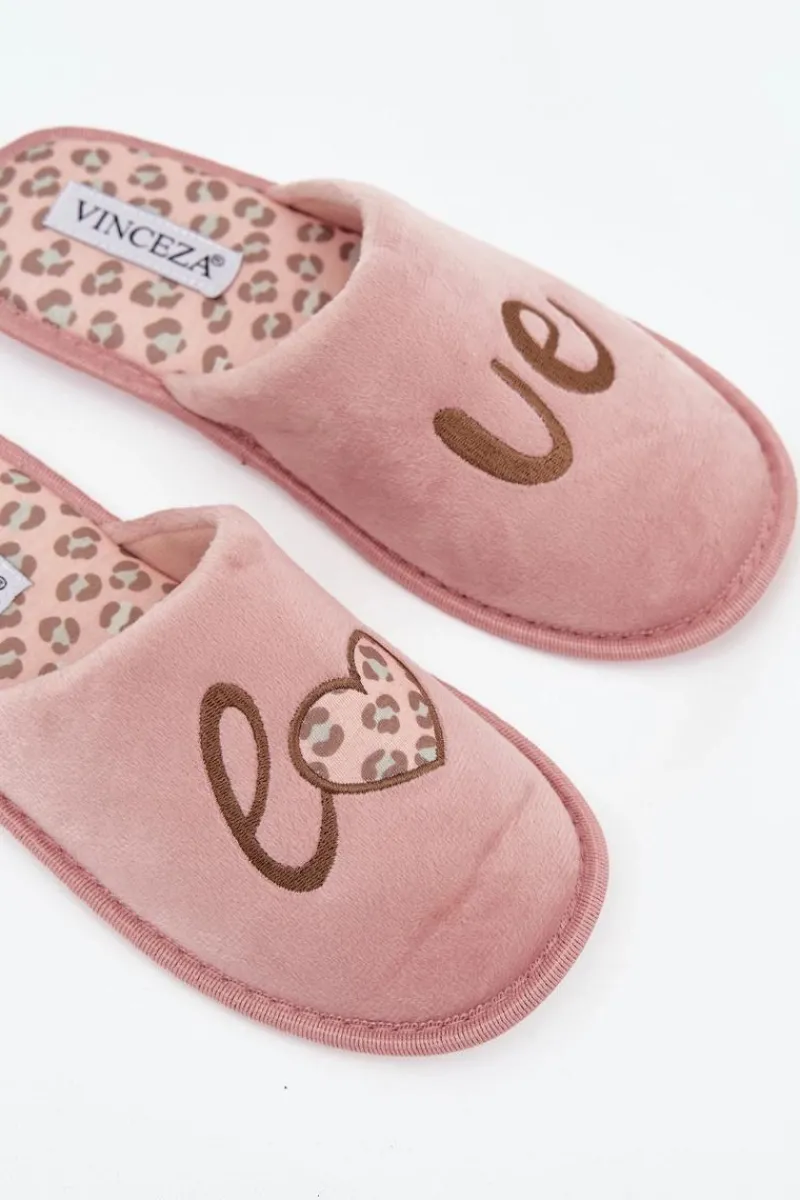 Kapcie Klasyczne|Klapki Damskie Klasyczne>Buty damskie Vinceza Kapcie Damskie LOVE Vinceza 19960 Różowe