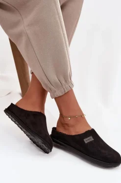 Discount INBLU Kapcie Damskie Obuwie Domowe CS000045 Czarne Czarny