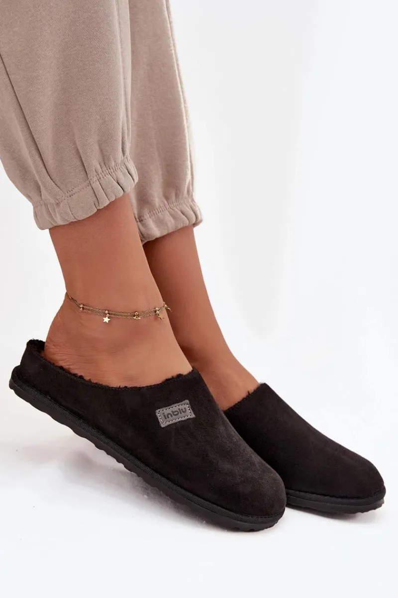 Discount INBLU Kapcie Damskie Obuwie Domowe CS000045 Czarne Czarny