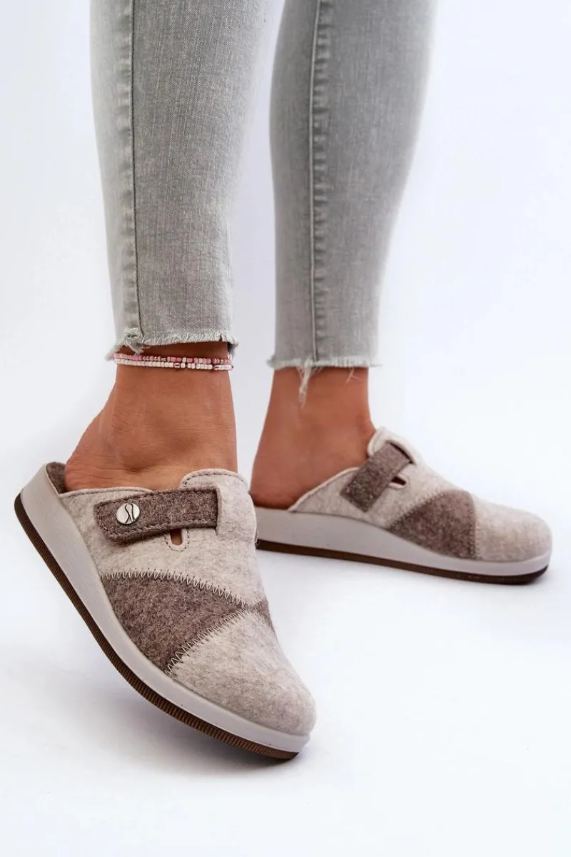 New INBLU Kapcie Damskie Profilaktyczne CT000032 Beżowe