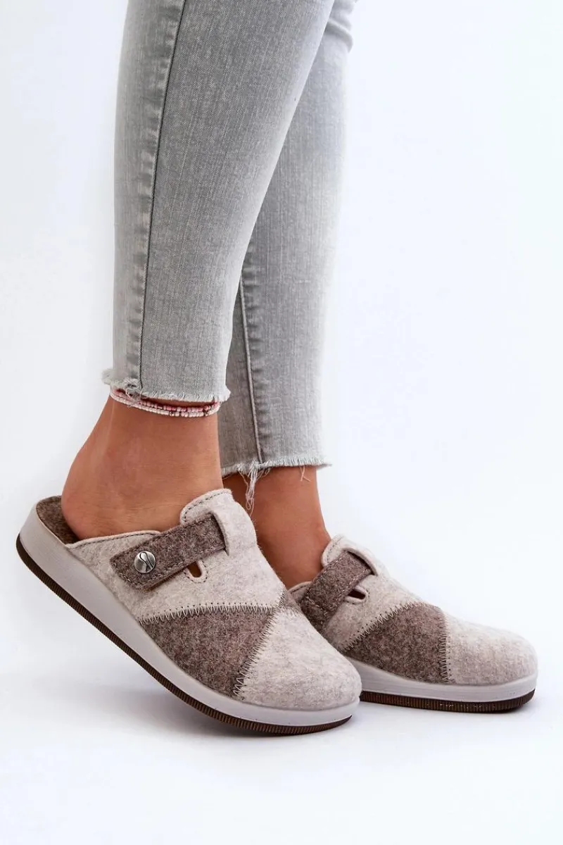 New INBLU Kapcie Damskie Profilaktyczne CT000032 Beżowe