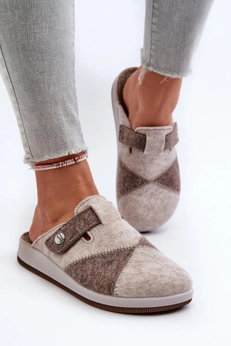 New INBLU Kapcie Damskie Profilaktyczne CT000032 Beżowe