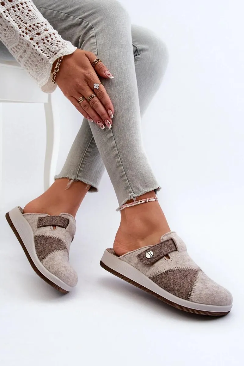 New INBLU Kapcie Damskie Profilaktyczne CT000032 Beżowe