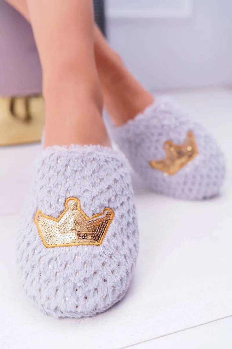 Sale Boto Kapcie Damskie SOXO Złota Korona Szare