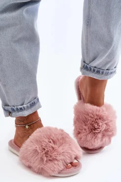 New Kapcie Damskie Z Futerkiem Różowe Vienitta Damskie Kapcie Klasyczne|Klapki Damskie Klasyczne