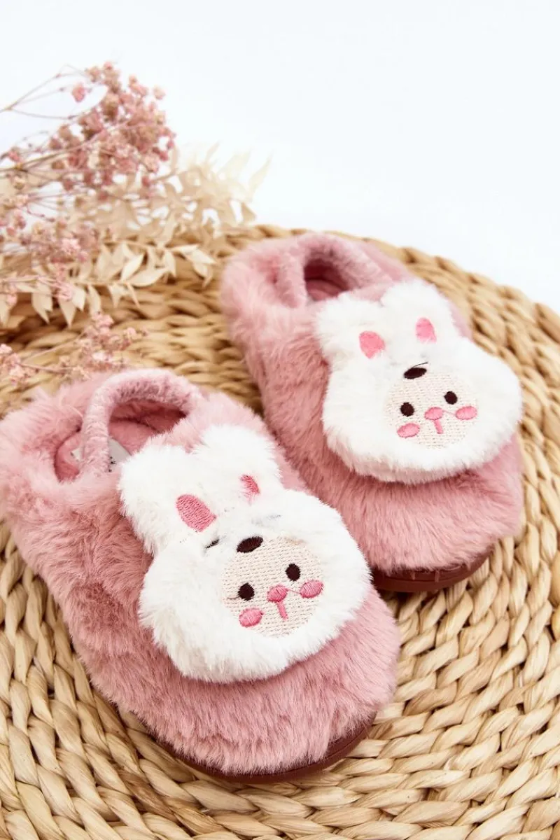 Dziewczęce>Boto Kapcie Dziecięce Futrzane Króliczek Różowe Dicera
