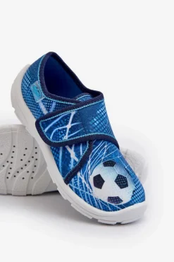 Sale Kapcie Dziecięce Na Rzep 974X312 Niebieskie Dzieci Chłopięce