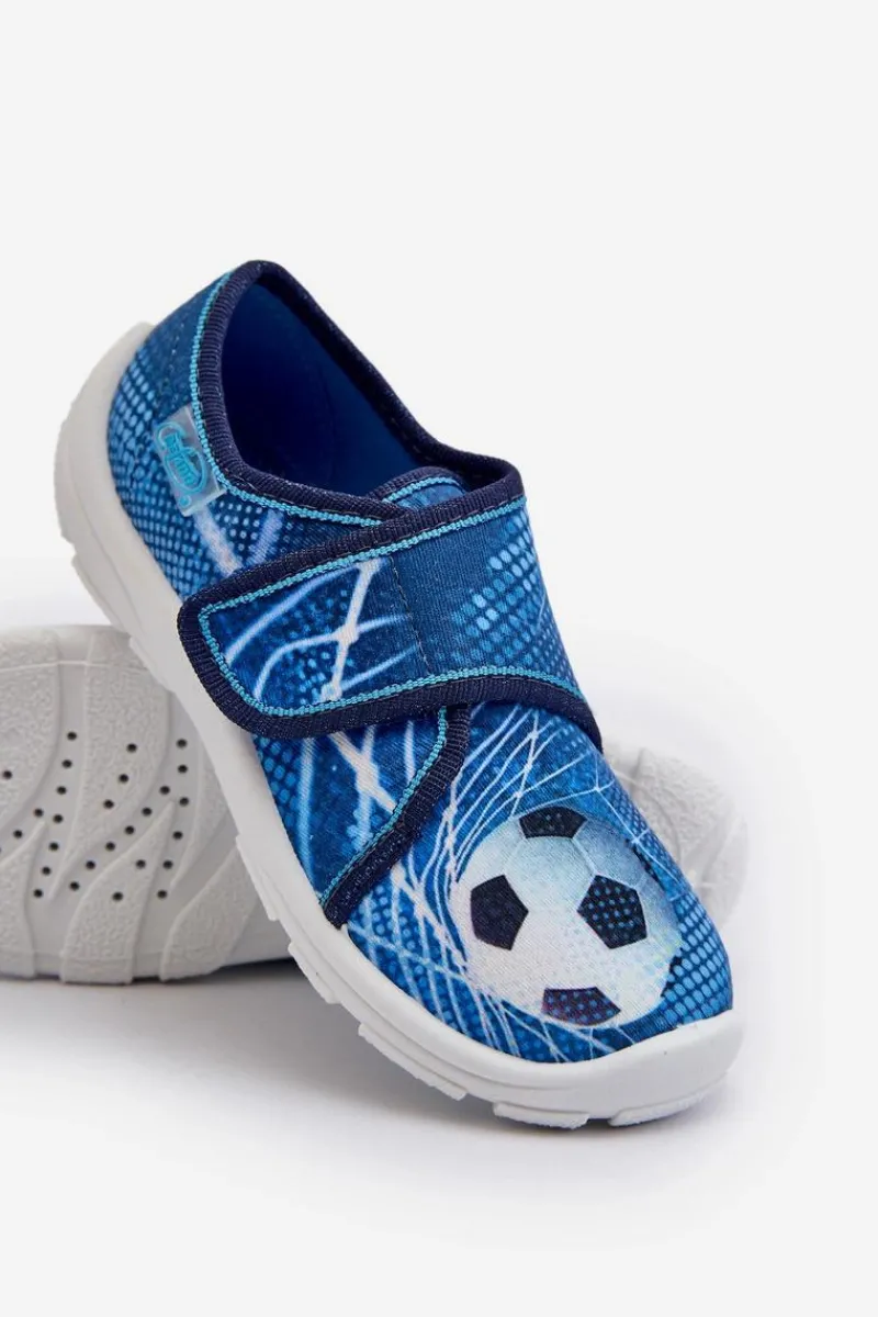 Sale Kapcie Dziecięce Na Rzep 974X312 Niebieskie Dzieci Chłopięce