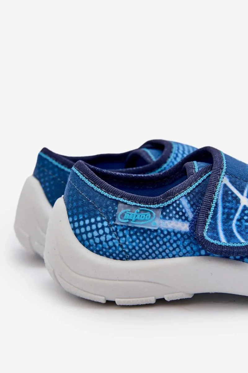 Sale Kapcie Dziecięce Na Rzep 974X312 Niebieskie Dzieci Chłopięce