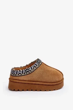 Sale Boto Kapcie Dziecięce Wsuwane Ocieplane Camel Olivane