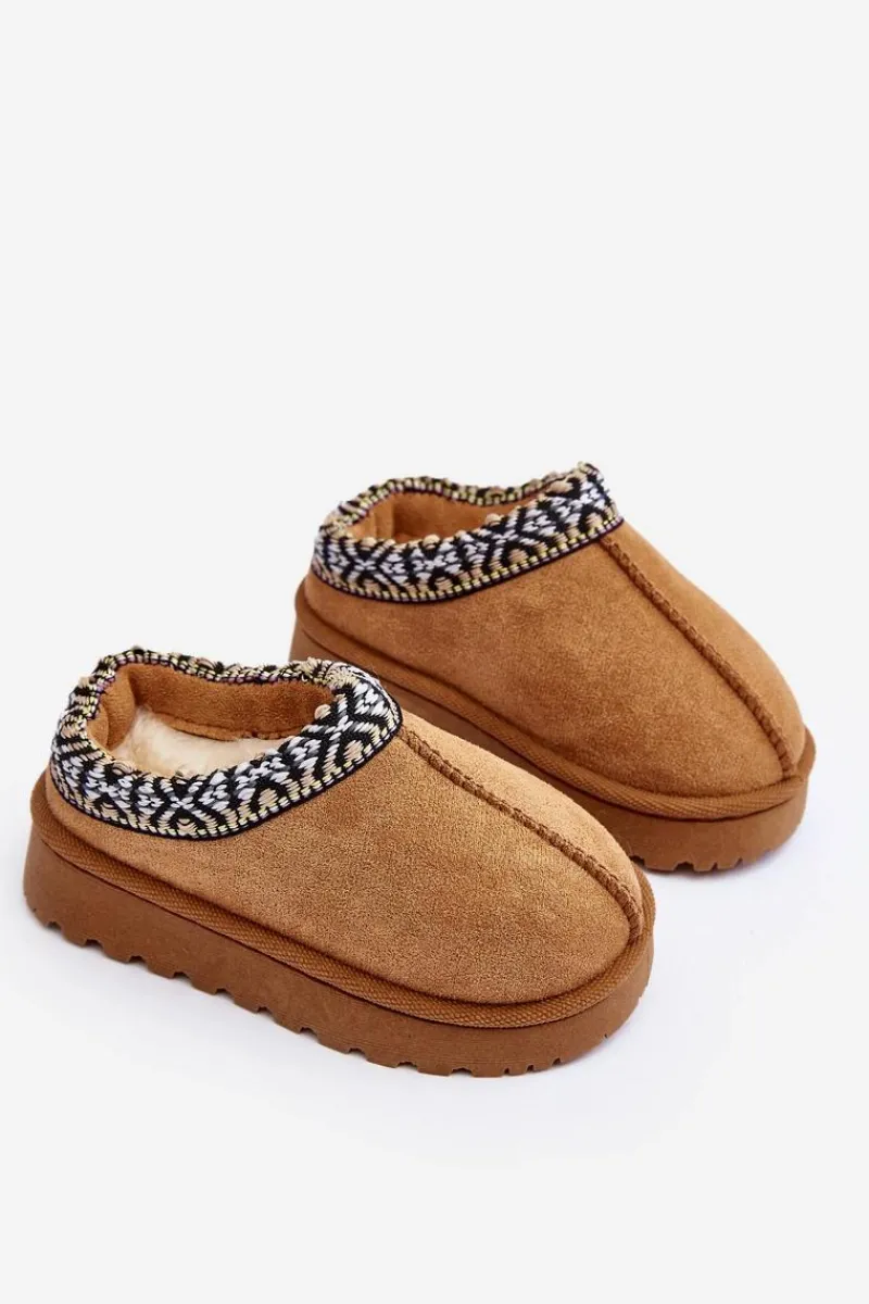 Sale Boto Kapcie Dziecięce Wsuwane Ocieplane Camel Olivane