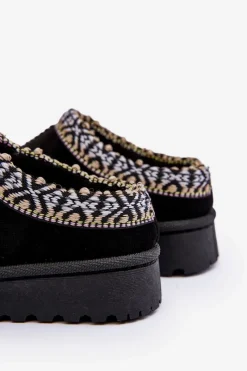 Chłopięce|Dziewczęce></noscript>Boto Kapcie Dziecięce Wsuwane Ocieplane Czarne Olivane Czarny