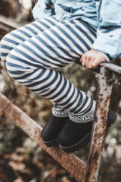 Chłopięce|Dziewczęce></noscript>Boto Kapcie Dziecięce Wsuwane Ocieplane Czarne Olivane Czarny