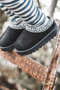 Chłopięce|Dziewczęce></noscript>Boto Kapcie Dziecięce Wsuwane Ocieplane Czarne Olivane Czarny