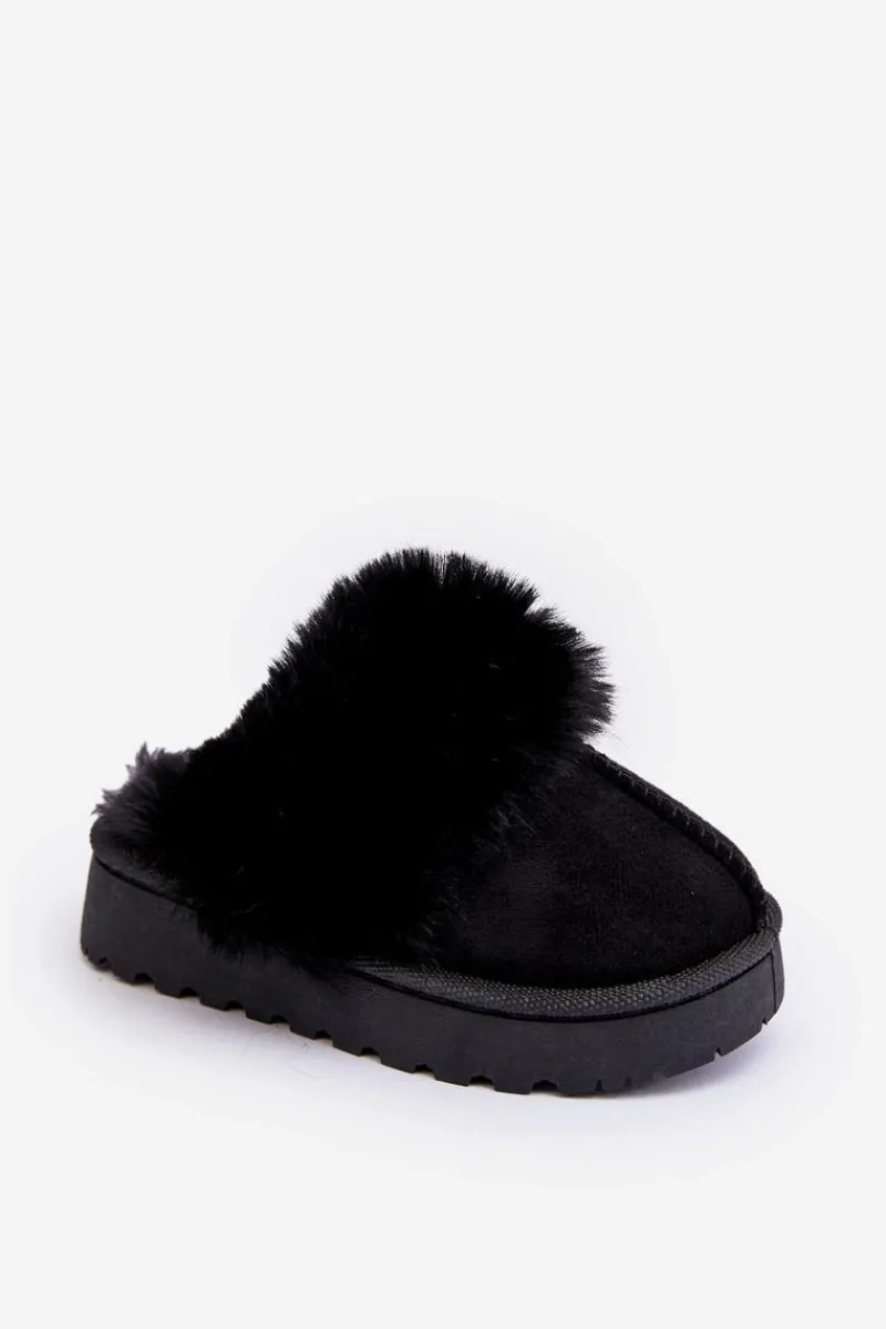 Dziewczęce|Back To School>Boto Kapcie Dziecięce Z Futerkiem Czarne Birasta Czarny