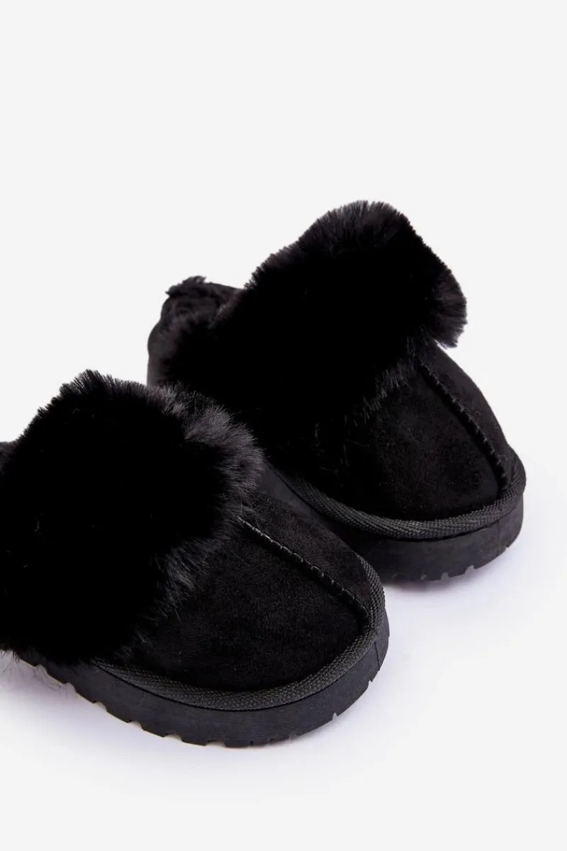 Dziewczęce|Back To School>Boto Kapcie Dziecięce Z Futerkiem Czarne Birasta Czarny