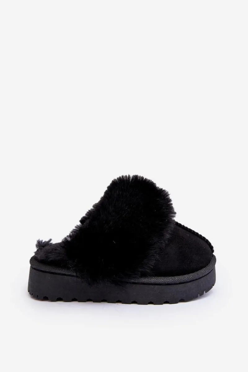 Dziewczęce|Back To School>Boto Kapcie Dziecięce Z Futerkiem Czarne Birasta Czarny