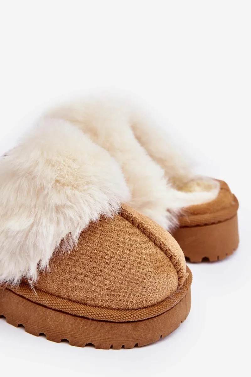 Kapcie Dziecięce Z Futerkiem Camel Birasta Dzieci Dziewczęce|Back To School