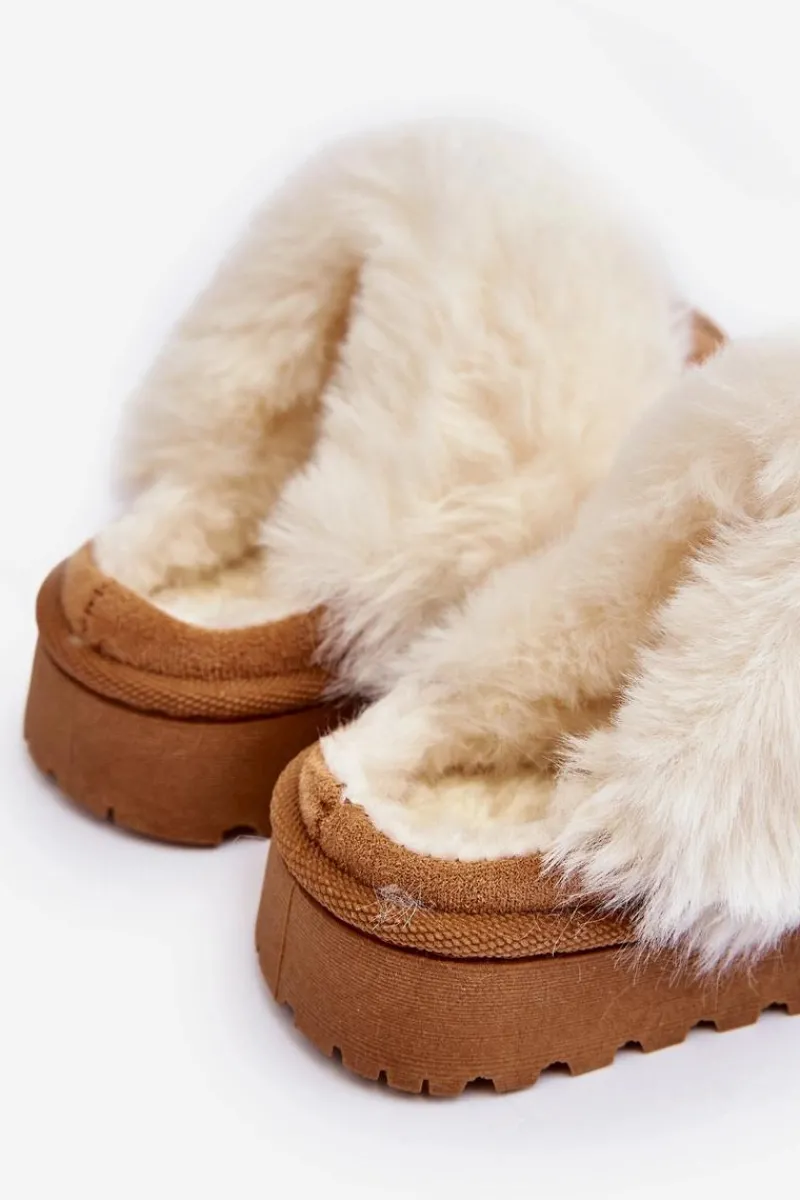 Kapcie Dziecięce Z Futerkiem Camel Birasta Dzieci Dziewczęce|Back To School